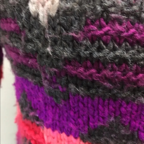 American Eagle Outfitters Women Cable Knit Sweater Purple Tribal Wool Blend S - Picture 6 of 12